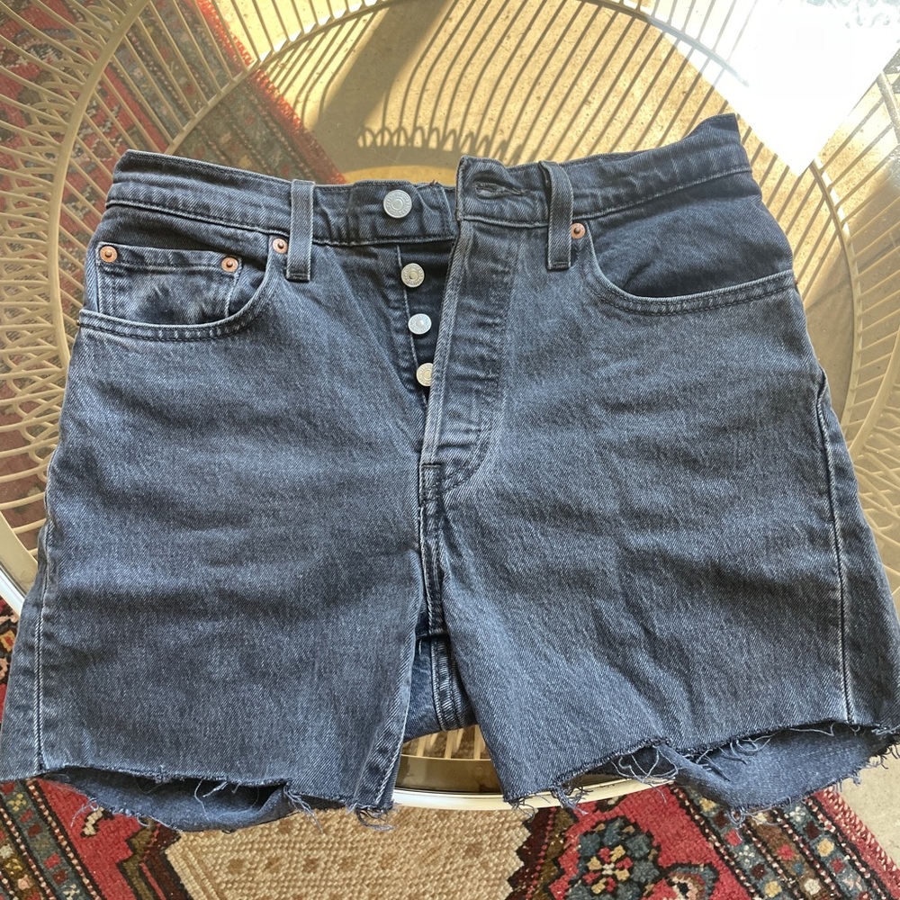 Levi’s 501 Black Denim Cut Off Shorts